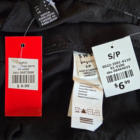 NWT STREETWEAR SOCIETY 2 pr Black Jersey Leggings S - Picture 2 of 2